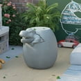 thumbnail image 3 of COSIEST Dinosaur Sculpture End Table, 14.6x16.9 inch Light Gray Concrete Finish Side Table, 3 of 8