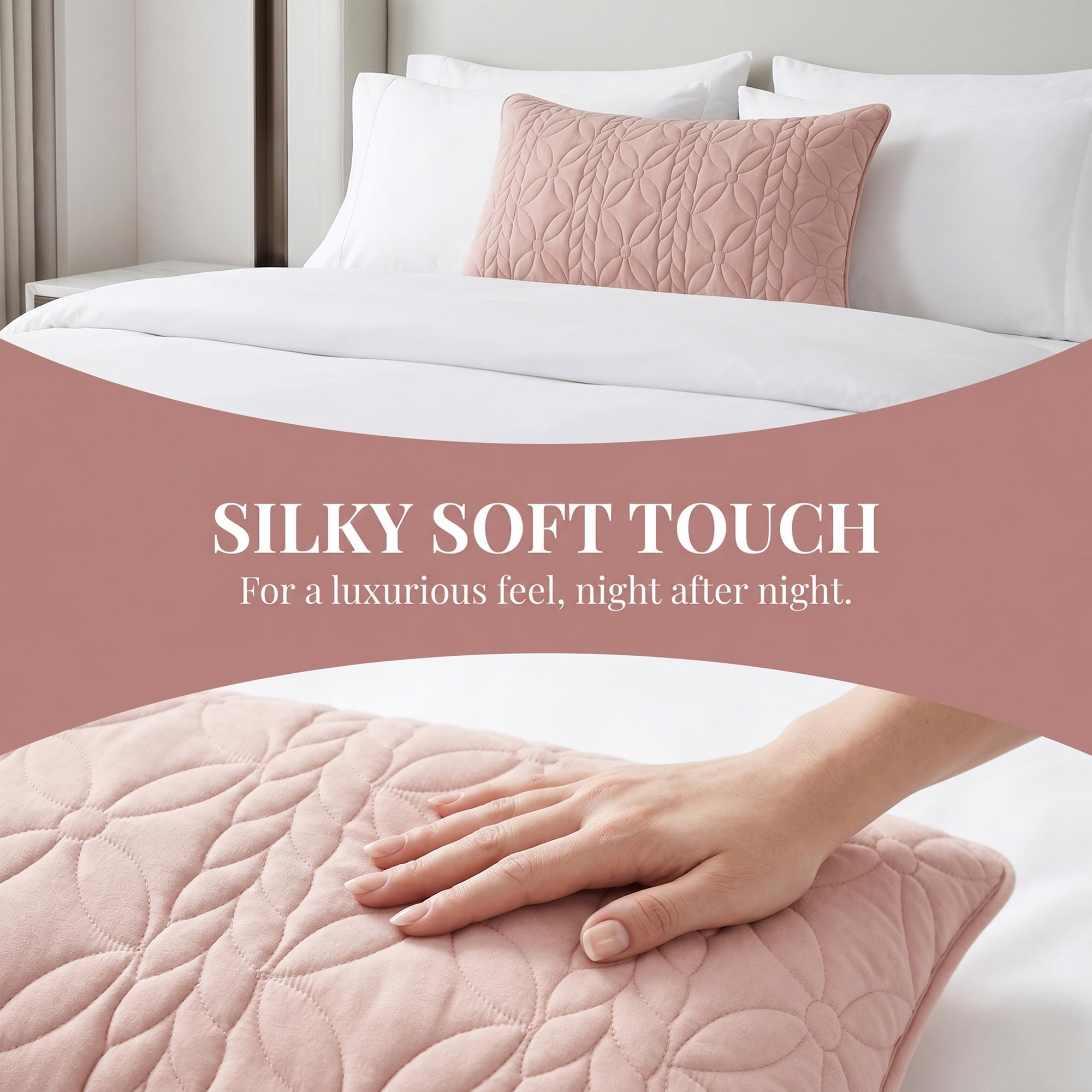 Unique Bargains Pillow Protectors Standard Size 2 Pcs Quilted Cotton Covers Queen Pink