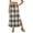 Khaki_Skirt, variant on Women's Plaid Print Elastic Waist Long Skirt Summer Casual Elegant High Waist A-Line Maxi Skirts Red S