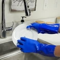2 Pairs Heavy Duty Rubber Cleaning Gloves for Kitchen, Household, Dishwashing, Reusable and