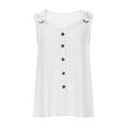 thumbnail image 3 of QATAINLAV Tank Tops for Women 2025 Summer Casual Sleeveless T Shirts Loose Ring Straps V Neck Blouses Eyelet Embroidery Beach Outfits White XXL, 3 of 7