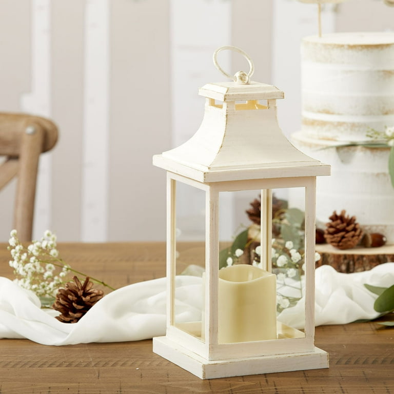 2PCS Small White Candle Holder Lantern Wedding Centerpiece Stand Lamp Home  Decor