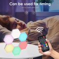 thumbnail image 3 of SAYDY Smart Wall Lights, Sync with Music, DIY Splicing Quantum Lamp with RF Remote, Timer, Hexagon LED Lights, for Bedroom, Living Room and Bar Decoration (Color : 3pcs), 3 of 7