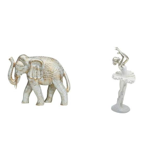 Figura De Elefante Tallada A Mano En Madera, Recuerdo Rústico Para Escritorio, Estantería O Como Adorno Navideño Moderno De Bailarina. Ideal Para Dormitorio, Chimenea, Oficina O Entrada.