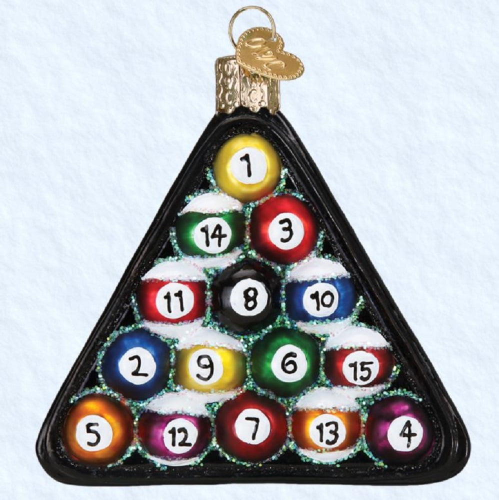 Old World Christmas Billiard Balls Glass Ornament 44069 Pool Decoration