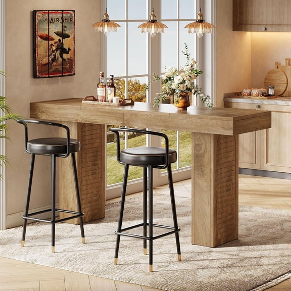 Tribesigns 70.9" Extra Long Bar Table, Counter Height Pub Table, Kitchen Island, Bistro, Light Brown