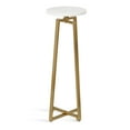 thumbnail image 3 of Kate and Laurel Zia Modern Marble Drink Table, 9 x 9 x 23, White and Gold, Decorative Pedestal Table for Display and Storage, 3 of 9