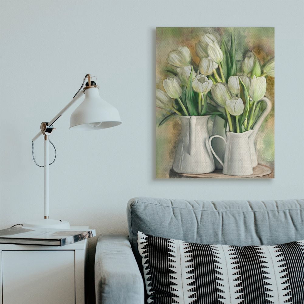 Stupell Industries White Tulips in Charming Country Pitchers Designed by Ziwei Li