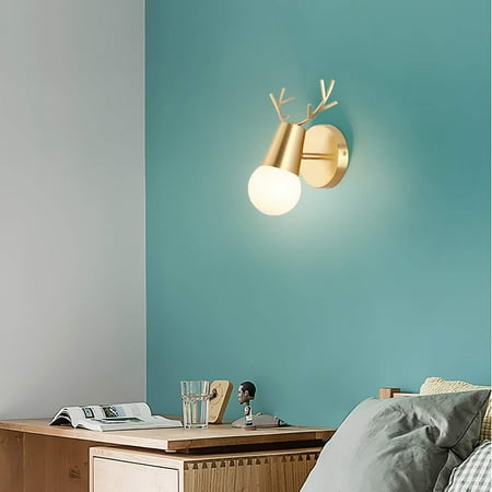 

LINLIN Creative Wall Lamp Light Retro Metal Lamp Nordic Wall Lights Decoration Wall Sconce Antler for Bedroom Living Room Dinning Room Hotel