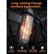 ESKUTE D300D Electric Bike for Adults, Foldable Ebike, 750W Motor, 20MPH, 48V 20.8Ah Battery, 20x4.0 Fat Tires, 80-Mile Range, 7-Speed, NFC Unlock Black, UL2849