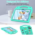thumbnail image 3 of SaniMore for Lenovo Tab M10 5G 2024 EVA Kids Case, Skin-Proof Texture Pencil Holder Hand Strap Foldable Kickstand Shockproof Protective Case for Boys Girls, Mintgreen, 3 of 8