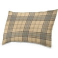 thumbnail image 2 of Tartan Brown Beige Velvet Oblong Lumbar Plush Throw Pillow Cover/Shams Cushion Case - 20x30in - Decorative Invisible Zipper Design for Couch Sofa Pillowcase Only, 2 of 5
