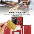 thumbnail image 4 of Crossbody Wallet Case for Samsung Galaxy Note 20 with Lanyard Strap Card Slot Holder RFID Blocking 360° Ring Kickstand,Magnetic Flip Folio Zipper Purse Case, PU Leather Cover Handbag,Red, 4 of 10