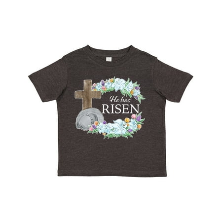 

Inktastic Easter He Has Risen with Cross and Flowers Boys or Girls Toddler T-Shirt