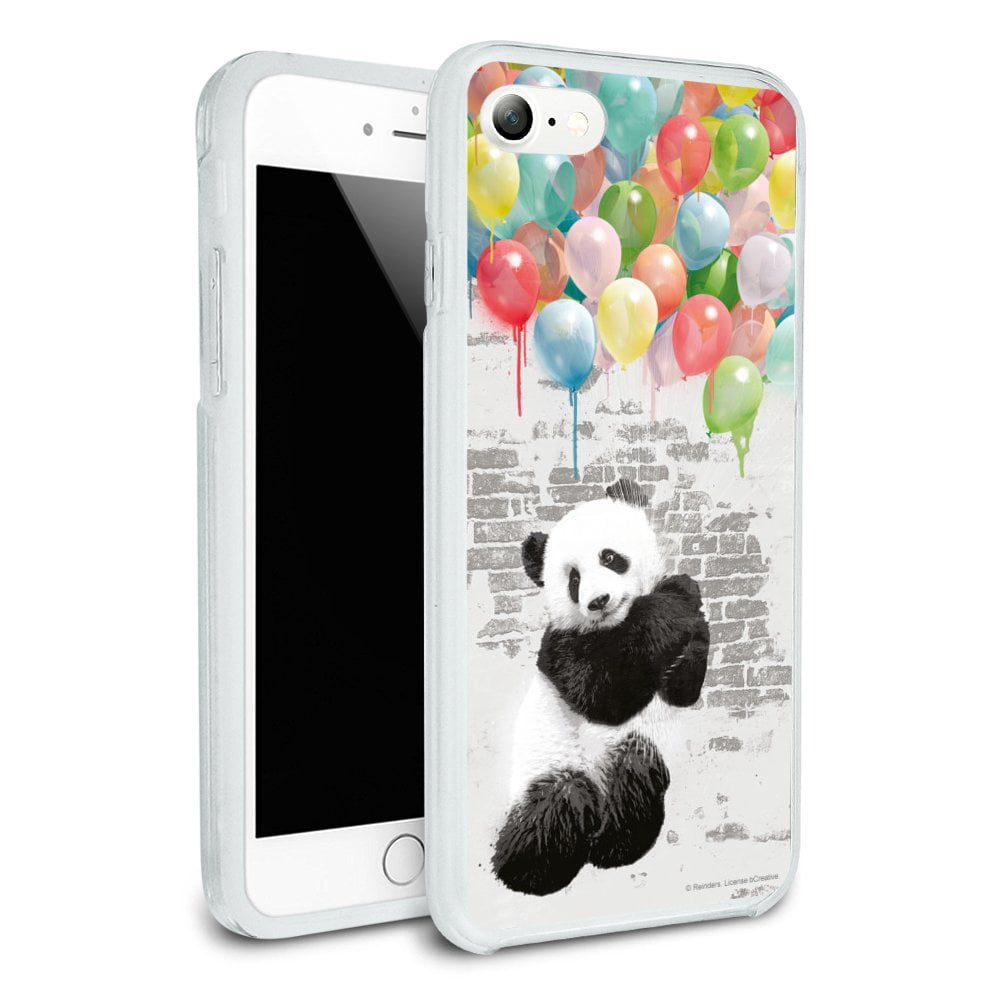 Panda Bear with Colorful Rainbow Balloons Protective Slim Fit Hybrid Rubber Bumper Case Fits Apple iPhone 8 - Walmart.com