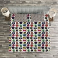thumbnail image 3 of Ambesonne Alien Quilted Bedspread Set 3 Pcs, Abstract Fictional Beings, King Size, Multicolor, 3 of 3