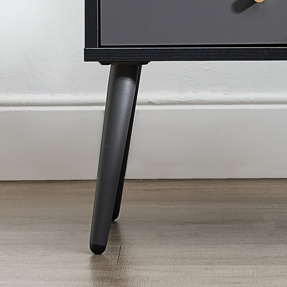 Private Jungle Two fitted modern bedside tables with 2 drawers,Suitable for Bedroom/Living Room/Side Table,Dark Gray