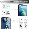 thumbnail image 4 of for iPhone 12 6.1' Case， for iPhone 12 Pro Case with HD Screen Protector,  [Military Grade] Crystal Clear Transparent Hard PC TPU with Ring Kickstand Phone Case for iPhone 12 Black, 4 of 8