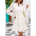 thumbnail image 3 of Vestido PRETTYGARDEN para mujer, primavera 2025, manga larga, blanco, 3 of 9