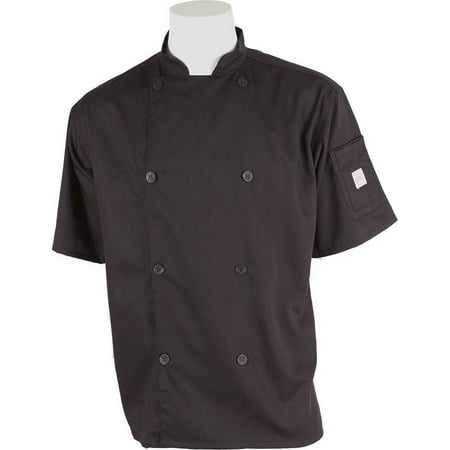 Coat Black Short Sleeve Buttons - Mercer Genesis Cutlery Short-Sleeved Chef Jacket (Black) - 4XL