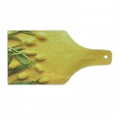 thumbnail image 1 of Yellow Cutting Board, Danish Dutch Tulips on Colored Wall Garden Floral Love Lily Herbs Print, Decorative Tempered Glass Cutting and Serving Board, Wine Bottle Shape, Yellow Green, by Ambesonne, 1 of 1
