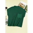 thumbnail image 3 of Versatile and Comfortable: Women's Green Short Sleeve Sweater with Ribbed Knit Texture - [ZhiHiMeRi] | (US 8-10)M,Blackish Green, 3 of 12