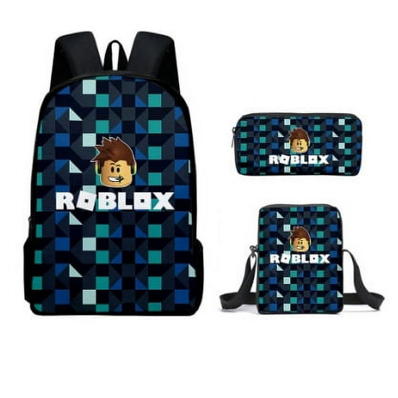 Roblox Backpack Black School Bag Anime School Bag Three-piece Backpack Set for Teenagerssiniker