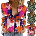thumbnail image 2 of CEHVOM Chemise Décontractée à Manches Longues Col en V Imprimé Floral pour Femmes, 2 of 8