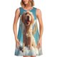 thumbnail image 1 of Easygdp Cute Angel Winged Dog para Vestido Transpirable de Mujer, Vestido Suelto de Manga Corta con Pliegues y Bolsillos para el Verano, 1 of 7