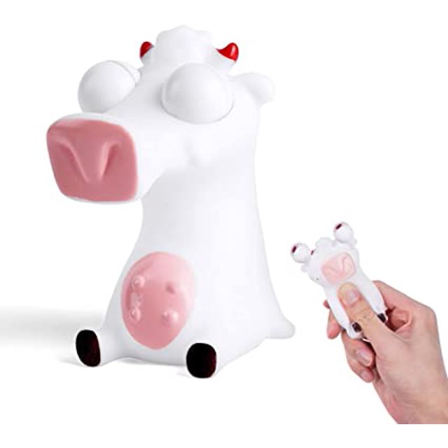 Juguete para apretar, divertido juguete para apretar de vaca, ojos emergentes que alivian la ansiedad y el estrés, juguetes innovadores y blandos de Mochi para regalos de fiesta de Navidad para niños y niñas JM