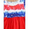 thumbnail image 5 of Baby Girl Summer Casual T-Shirt Dress Short Sleeve Crewneck Tie-Dye Tulle Dress Playwear Dress, 5 of 9