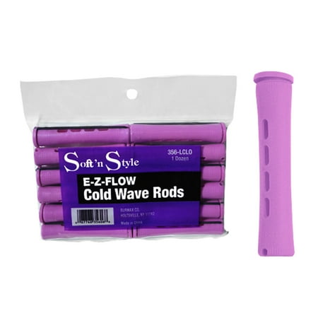 Soft N Style Jumbo Long Concave Perm Rods Purple (Diameter: 9/16 inch/Model: (Best Perm Rods For Long Hair)