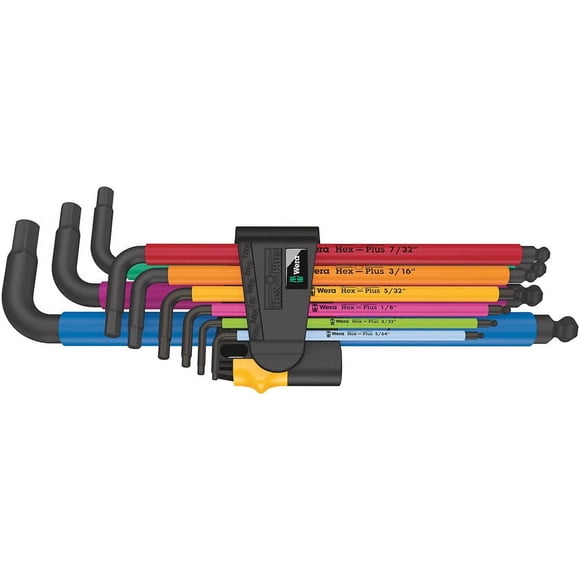 Juego de llaves hexagonales Wera 950 SPKL/9 SZ de brazo largo, 9 tamaños