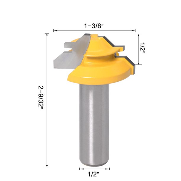 45 Degree Lock Miter Router Bit 1/4'' 1/2'' Shank Cutting Diameter Cutter