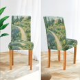 thumbnail image 3 of Yayeee 2 Pack Dining Chair Covers Stretch Parson Chairs Slipcovers Seat Protector, Art Garden Scene, 3 of 6