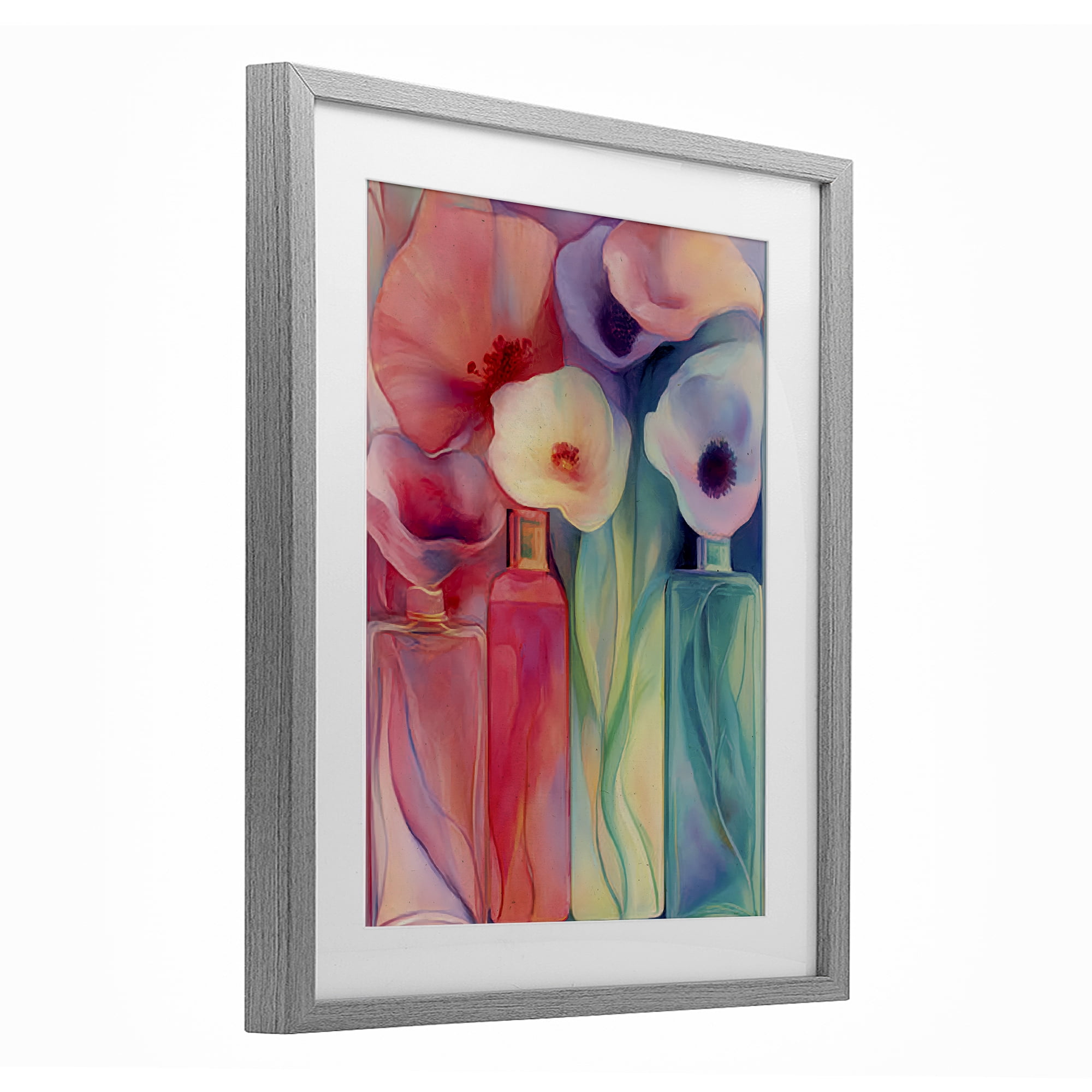 Stupell Industries Petal Logic Gradient Gray Framed Print Under Glass, design by Annabelle Hall