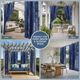 thumbnail image 5 of Navy Blue Outdoor Curtains for Patio Waterproof,Windproof Privacy Curtains with Weighted Bottom,Retro Oil Painting Modern Abstract Art Aesthetics Outside Drapes for Picnic Garage Yard 54"x95" 1 Panel, 5 of 8
