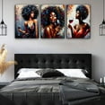 thumbnail image 4 of Black Women Wall Art Abstract African woman portrait Canvas Wall decor pictures The Red Wine glass Girl Poster Prints Paintings for Modern Home Decoration Und (12inx16in posters), 4 of 7
