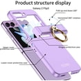thumbnail image 5 of Skin Slim Cover for Samsung Galaxy Z Flip 5 5G Case with Ring Back Screen Hinge Protection Kickstand Flip5 PC Hard Phone Case (Black,Z Flip 5), 5 of 10