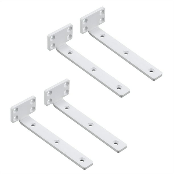 4 Soportes Flotantes para Estantes de 6 Pulgadas, Soportes Industriales Resistentes para Estantes, Soportes en L, Soportes Metálicos Ocultos.