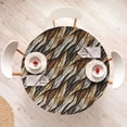 thumbnail image 4 of Ambesonne Earthy Fitted Round Tablecloth, Weathered Look Tree Print, 36"- 40" Diameter, Brown Beige and Grey, 4 of 5