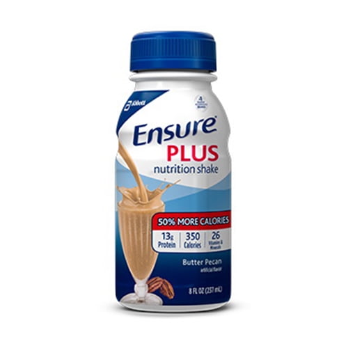 Ensure Plus Complete Balanced Nutrition Shakes, Butter Pecan, Institutional Use - 8 Oz, 24/Case