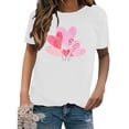 thumbnail image 4 of Meichang T-Shirts de la Saint-Valentin pour Femmes, T-Shirts Graphiques avec Cœur, Manches Courtes, Col Rond, Coupe Ample, Tendance, 4 of 4