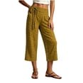 thumbnail image 5 of Cotton Capri Pants for Women Ihhxva Plaid Cropped with Pockets Elastic Waist Casual Straight Leg Trousers S-2XL, 5 of 9