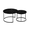 Black + Wood+Metal, variant on Set of 2 Round Nesting Coffee Tables, 27.6 Inch Industrial Style Side Tables, MDF Top with Sturdy Metal Frame, 120 LBS Load Capacity, Space-Saving End Tables for Living Room, Bedroom, Balcony & Yard