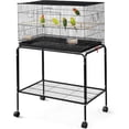 thumbnail image 1 of REKHHY 47-inch Rolling Breeding Flight Bird Cages for Parakeets Budgies Finches Cockatiels Conures Lovebirds Canaries Parrots w/Detachable Stand, Black, 1 of 9