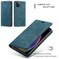 thumbnail image 1 of Phone Case Leather Flip Phone Cover Frosted Phone Cover Retro Frosted Mobile Protector Holder, Replacement for iPhone 12 Pro, Blue, 1 of 7