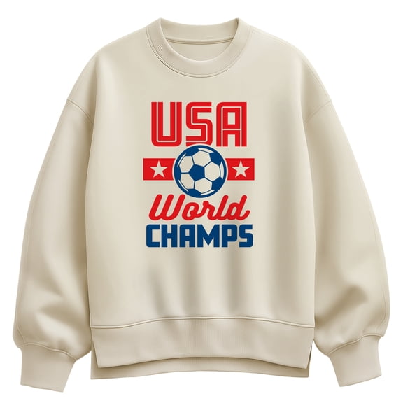 Instant Message - American Soccer World Champs Oversized Fleece Crew Sweatshirt