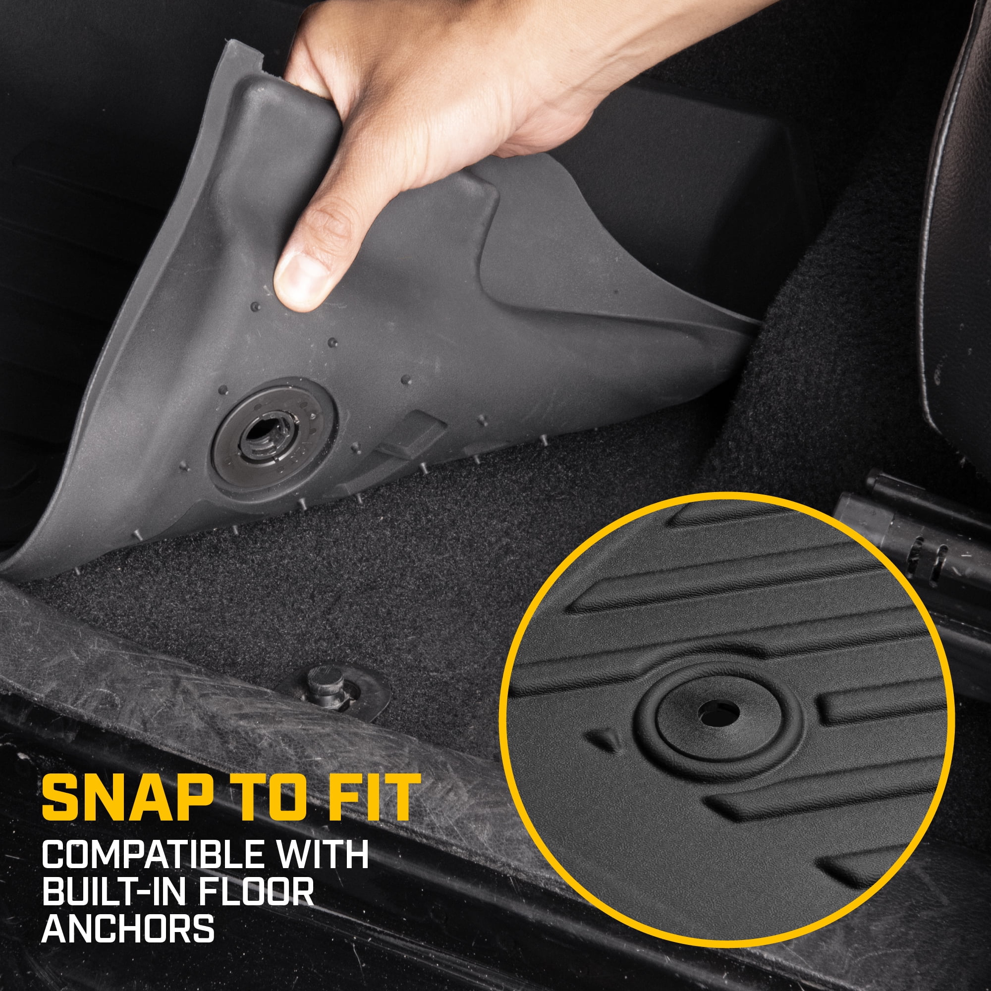 CAT® JustFit™ 3D Custom Fit Floor Mats for Chevrolet Silverado 1500 2019–2024, GMC Sierra 1500 2019–2024, Chevy Silverado 2500HD/3500HD Crew Cab 2020–2024, GMC Sierra 2500HD/3500HD Crew Cab 2020–2024