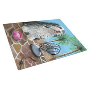 Carolines Treasures PPP3019LCB Bearded Collie Cool Summer Glass Cutting Board Large, 12H x 16W, multicolor